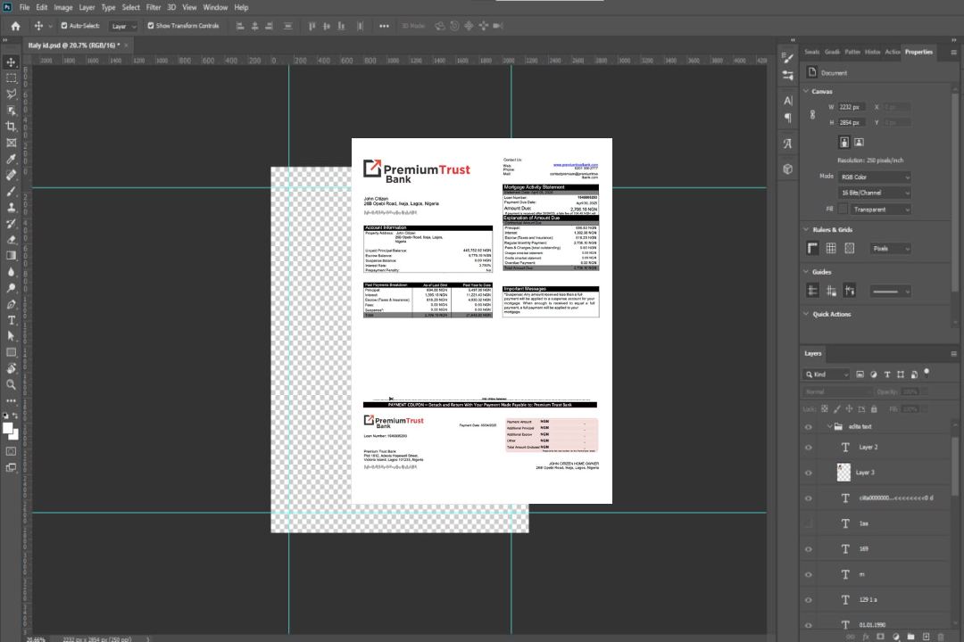 Modèle Word et PDF de relevé hypothécaire de la Nigeria Premium Trust Bank template Modèle Word et PDF de relevé hypothécaire de la Nigeria Premium Trust Bank template